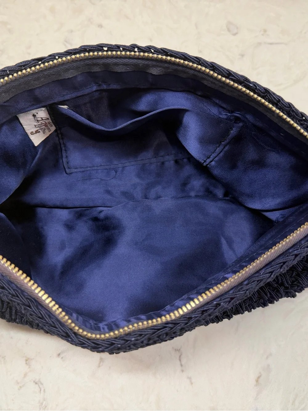 Vintage 1950’s 60’s ADG Fashion Hong Kong Navy Women's Clutch